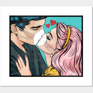 Social Distancing Kiss Posters and Art